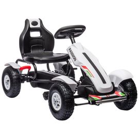 Kart À Pédales Enfant Go Kart Formule 1 Racing Passione Italia Pneus Gonflables Caoutchouc Blanc