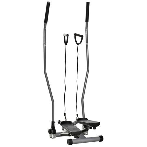 Stepper Avec Guidon Extenseurs Écran Lcd Multifonction Acier Abs Gris Noir