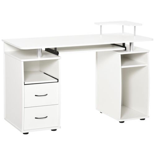 Bureau Informatique Design Multi-Rangement Blanc
