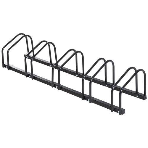 Râtelier 5 Vélos Range-Vélos Support Rangement Vélo 135l X 33l X 27h Cm Acier Noir