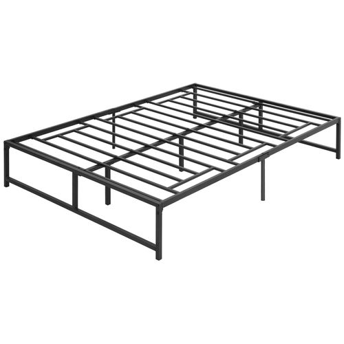 Sommier à lattes 140x190 cm sur pieds x 9 - sommier 140x190 cm - lit double - acier noir