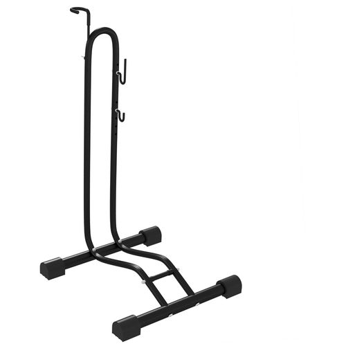 Râtelier Vélo - Porte-Vélo Autoportant - Compatible Roues 6-28 Pouces - Antidérapant - Métal Noir