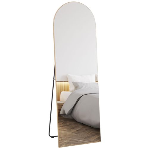Miroir sur pied ou mural dim. 50L x 150H cm ton doré