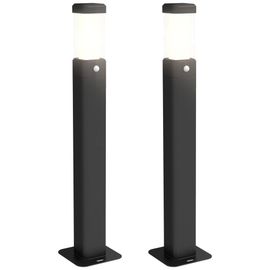 Lot De 2 Lampes D'extérieur - Bornes Lumineuses Led - Norme Ip65 - Alu Noir