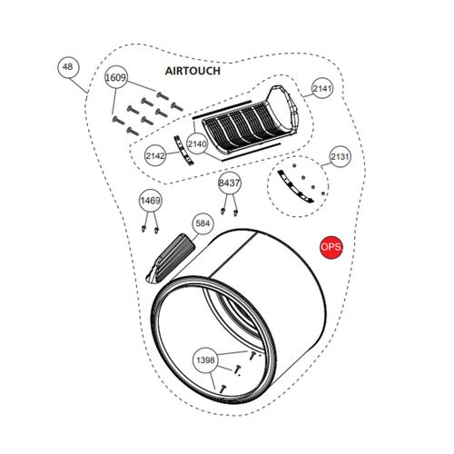 Tambour - Sèche-linge (2985422300 HIGHONE, BEKO, LISTO, AYA)