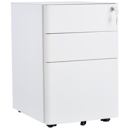 Caisson De Bureau Rangement Bureau Sur Roulettes 3 Tiroirs Coulissants Verrouillables Trieur À Dossiers D