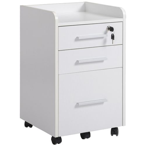 Caisson De Bureau Rangement Bureau Sur Roulettes 3 Tiroirs 1 Verrouillable 1 Trieur Dossiers Mdf Panneaux