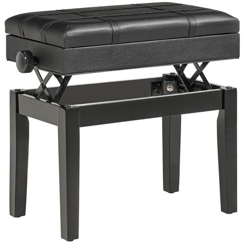 Banquette Piano Coffre Intégré Hauteur Réglable Noir
