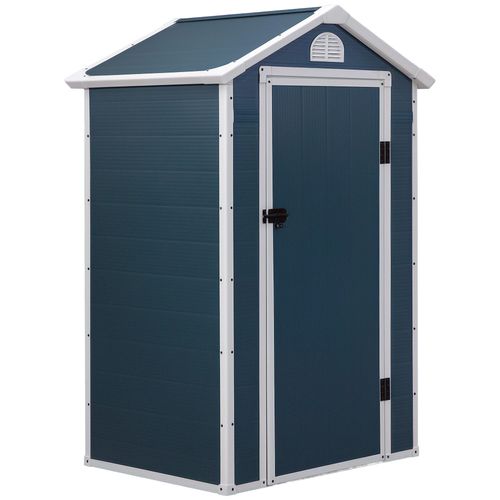 Abri De Jardin - Cabanon Porte Verrouillable, Fenêtre - Dim. 1,34l X 1,04l X 2,04h M - Résine Pp Ondulée Anthracite