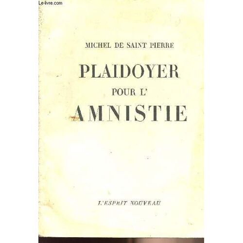 Plaidoyer Pour L Amnistie