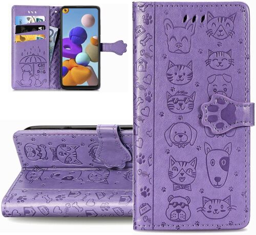 Coque Nokia 2.3,Etui Housse Pour Nokia 2.3 Coque Gaufrage Chien Chat Mignon Pu Cuir Flip Wallet Coquille Couverture Pour Nokia 2.3,Cat Zi