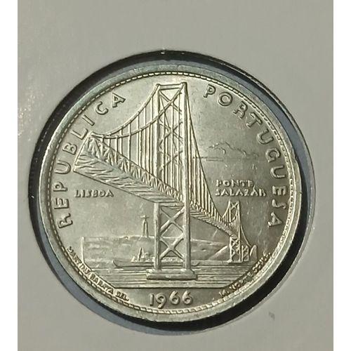 Portugal, 20 Escudos En Argent 1966 - Pont Salazar "Sup"