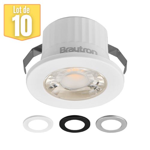 Lot De 10 Mini Spots Led Rond 3 Couleurs 3w 4000k Ip54