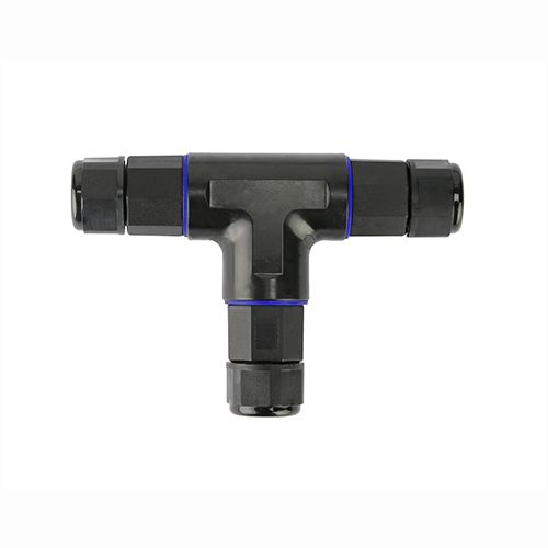 Connecteur de câble étanche en T IP68 3 fils noir