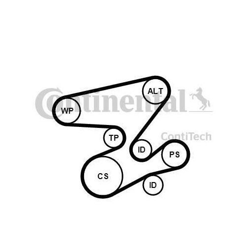 Contitech Kit Courroie D'accessoire 6pk2080k1