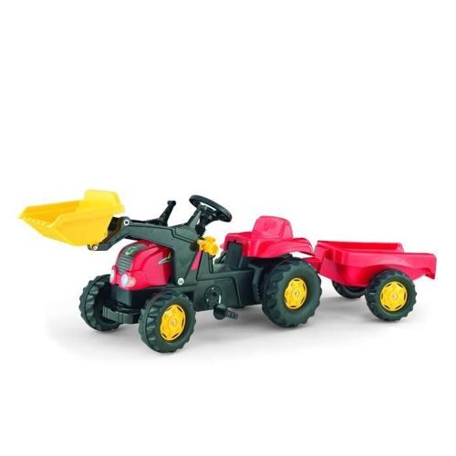 Rolly Toys Tracteur A Pedales Enfant Et Remorque Rolly Kid X Rouge