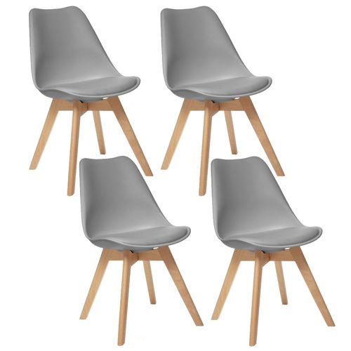 Lot De 4 Chaises Design Scandinave Baya - Gris Clair