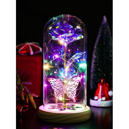 Birthday Gifts For Women,Eternal Galaxy Rose Crystal In Glass Dome,Valentines Day Gifts For Her,Gifts For Women