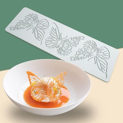 Kalanka-Moule En Silicone 3d En Forme De Feuille Creuse Pour Chocolat, Bonbons, Aliments, Cuisine, Repas, Fondant, Argile Polymère (Papillon L _ 28,5 X 9,1 X 0,3 Cm)