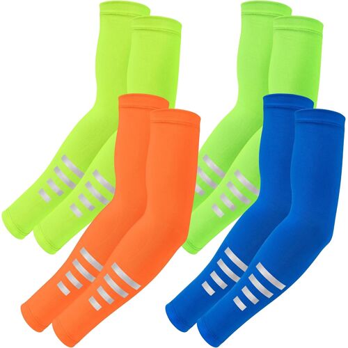 Jexnovashop-Manchettes Réfléchissantes Pour Bras Manches De Protection Solaire Manchettes Sport Unisexes Pour L'extérieur 4 Paires