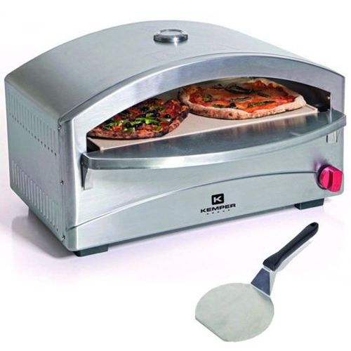 Barbecue gaz four a pizza 4,8 kW KEMPER cuisson sur pierre réfractaire 400°C en 5 mn INOX Allumage piezo