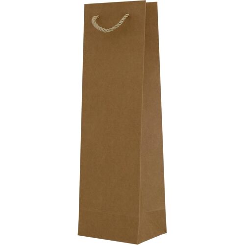Jexnovashop-Prolac Lot De 50 Sacs Cadeaux En Papier Kraft Marron - Sacs Cadeaux Et Papier D'emballage Pour Bouteille De Vin - Emballage D'anniversaire Et Cadeau - Sacs À Bouteilles - 100 % Recyclé