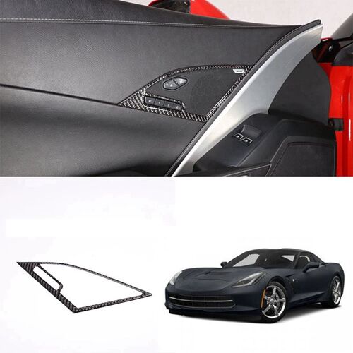 Couvercle Décoratif De L'anneau De Protection Du Haut-Parleur Pour Chevrolet Corvette C7 14-19, En Fiber De Carbone, Pour Porte Latérale Du Conducteur Principal