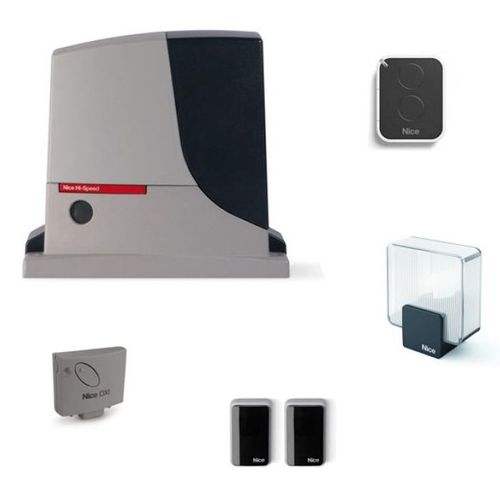 Kit automatisme de portail NICE ROBUS 500 HI-SPEED - Pour portail coulissant 500 kg max - RB500HSKCE