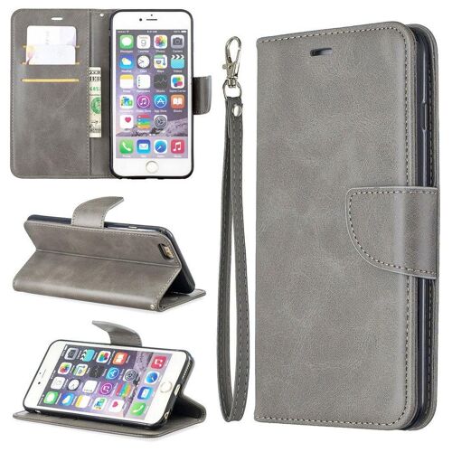 Apple Iphone 6 Plus / 6s Plus Coque, Saturcase Luxe Pu Cuir Magnétique Flip Portefeuille Support Porte-Carte Protecteur Coque Housse Étui Avec Dragonne Pour Apple Iphone 6 Plus / 6s Plus (Gris)
