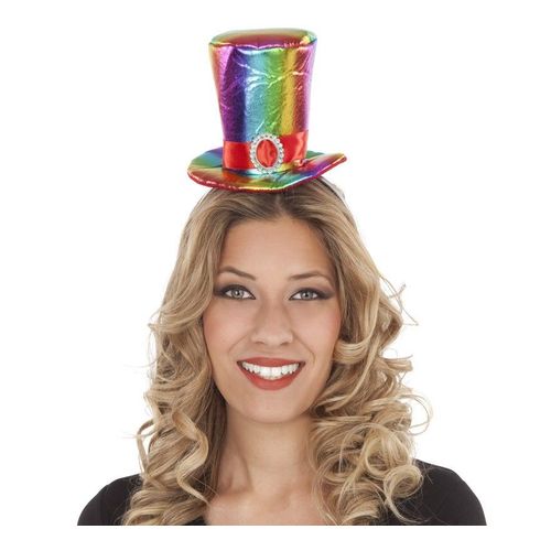 Mini-Chapeau Haut-De-Forme De Diadème Arc-En-Ciel