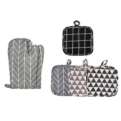 6 Pcs Mitaines De Four Et Manches De Cuisine Micro-ondes Mitaines Résistant À La Chaleur Mitaines De Four Et Four Hot M