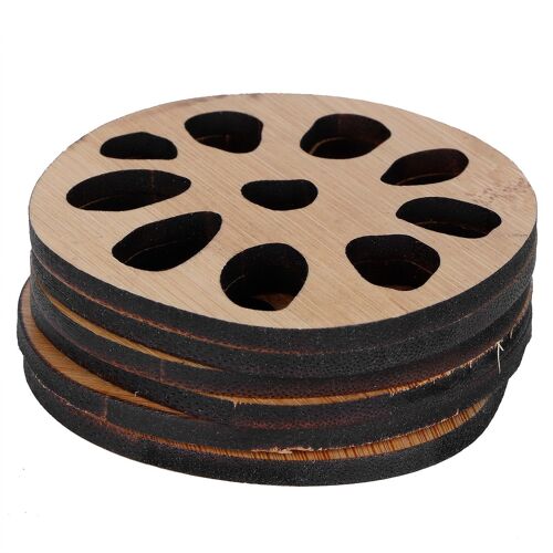 6 Pcs/Set Tasse À Thé Tapis Bambou Coaster Chaleur Isolé Tasse Pad Verrerie Accessoire De Table Lotus Type Racine