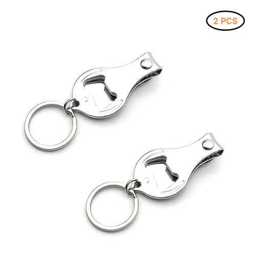 3 En 1 Multifonction Round Bottle Opener Nail Clippers Key Chain