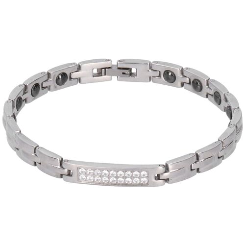 Bracelet Magnétique De Mode Bracelet Chaîne En Cristal Pour Femmes Fille Bijoux Décoration Cadeauargent