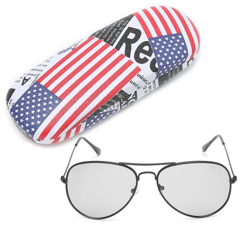 Uv400 Lunettes À Lentille Polarisée Changeante De Couleur Antiuv Lunettes Unisexes À La Mode (Cadre Noir)