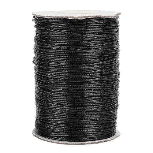 160m Wax Ligne Diy Respectueux De L'environnement Tissé Corde Collier Fil De Coton 1mm (Noir)