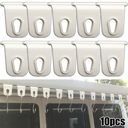 Crochet Universel Blanc Pour Vêtements D'auvent, 10x, Pour Camping-Car, Caravane, Support De Lumière De Fête, Accessoires De Voiture, Haute Qualité