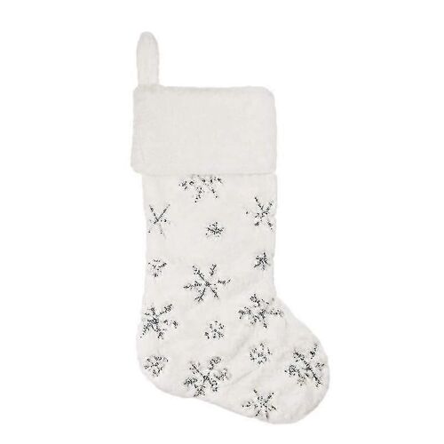 2 pièces Set Xmas Cheminée Décoration Flocon de neige Fausse Fourrure Candy Bag Bd