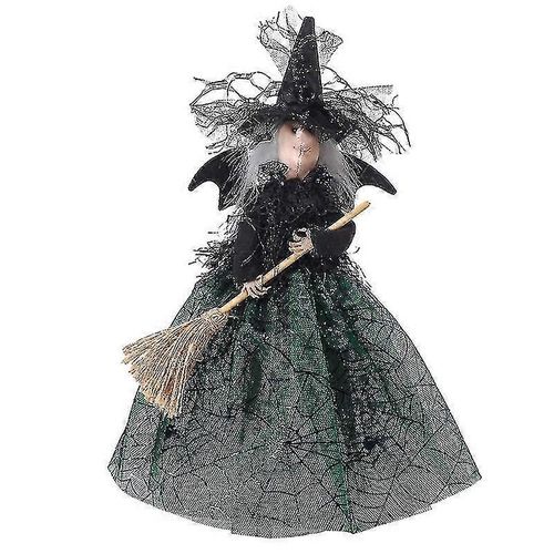 Halloween sorcière poupée horreur balai atmosphère magique décorer hy