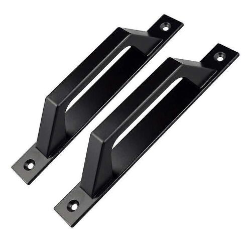 2 Pack 200mm Portail de jardin en bois noir D Poignées de porte en forme de D