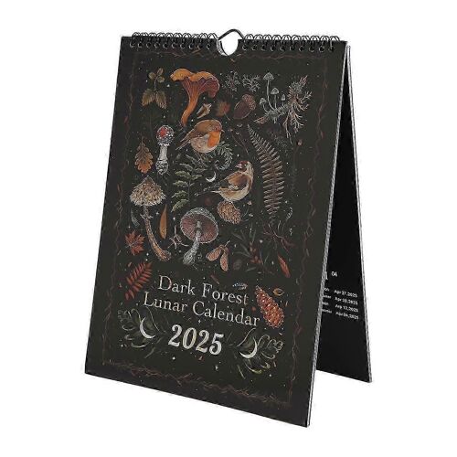 Dark Forestcalendrier Lunaire 2025 Pendentif Mural Illustré Pour Bureau Home Artcalendrier Lunaire Cadeau Decor