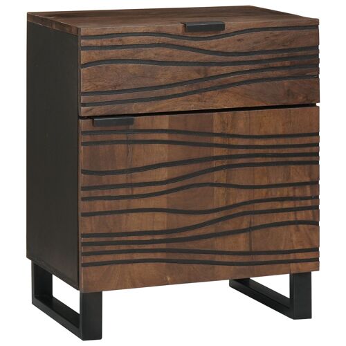 Vidaxl Cabinet De Chevet 50x33x60 Cm Bois Massif Noyer