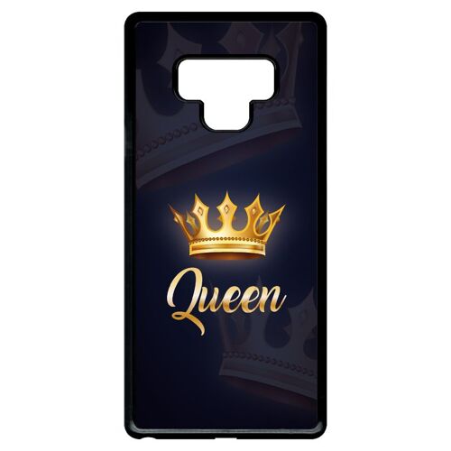 Coque Pour Smartphone - Queen Fond Noir - Compatible Avec Samsung Galaxy Note9 - Plastique - Bord Noir