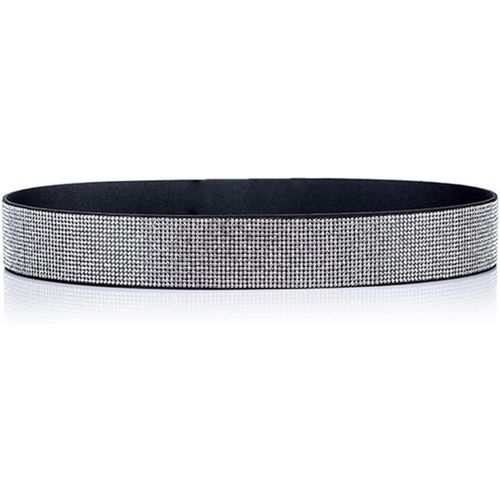 Tianyi-Ceinture Extensible Avec Strass - Ceinture Élastique En Cuir Synthétique Brillant - Large Taille Pour Femme Et Fille (Noir), Noir , 70