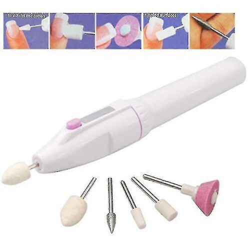 Nail File Portable Fonctionnel Simple Électrique Maison Nail Shop Manucure Perceuse à Ongles Pour Avec 5 Bits