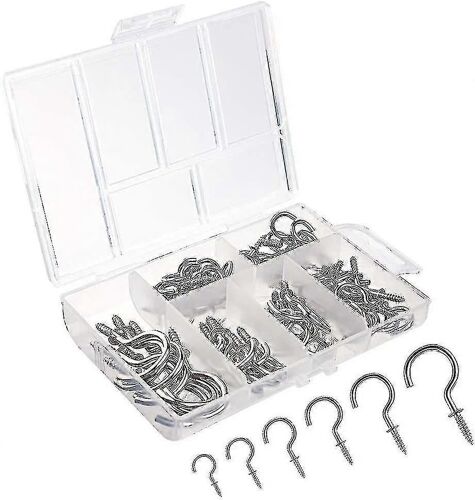 75 pièces Multi-size Nickel Plaqué Métal Vissé Crochet de plafond Crochet de tasse