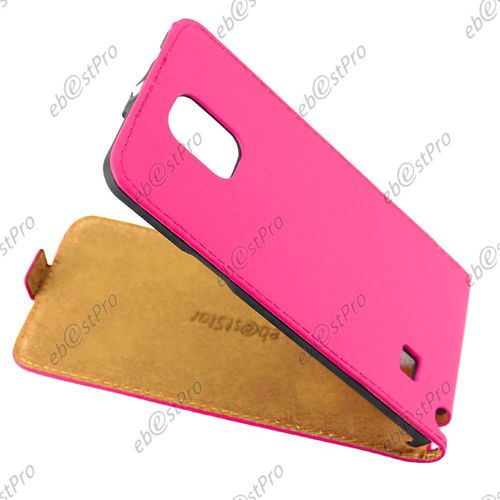 Ebeststar ® Etui En Pu Cuir Clapet Ultra Fine Housse Coque + Film Protecteur D'écran Pour Samsung Galaxy Note 4 N910f, Couleur Rose