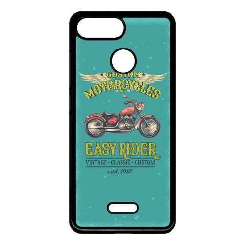 Coque Pour Smartphone - Moto Rtro Easy Rider - Compatible Avec Xiaomi Redmi 6 - Plastique - Bord Noir