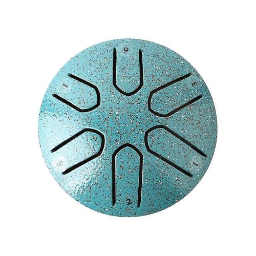 3 Pouces 6 Tons Steel Tongue Drum Mini Avec Baguettes Percussion Instruments De Musique Tambour Bleu Vert
