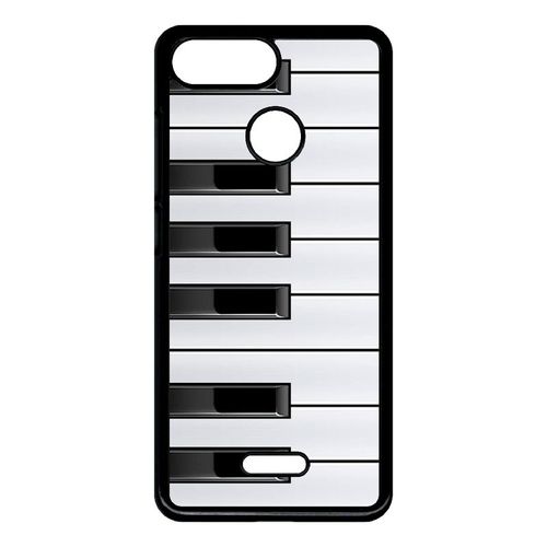Coque Pour Smartphone - Touche De Piano Noir Et Blanc - Compatible Avec Xiaomi Redmi 6 - Plastique - Bord Noir